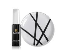 Bluesky Fine Liner Nail Art Gel 8g, Black Chalk - GP016S, Matte | The slim brush draws crisp thin strokes freehand, and the flat surface keeps a design looking drawn on rather than painted.