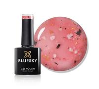 Bluesky Flower Gel Nail Polish 10ml, Pretty Peony - BFL06, Pink | A rose-tinted sheer scattered with flakes. Build two coats for depth or use one as a topper over a cream shade.