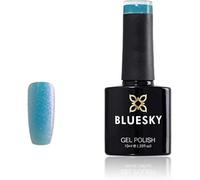 Bluesky Gel Nail Polish 10ml, Blue Glitter - SJ31 | Fine turquoise flecks over a deep base, so it shifts between teal and navy as your hands move. 21 day wear.