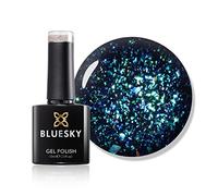 Bluesky Gel Nail Polish 10ml, Cosmic Latte - Galaxy 07, Glitter | Warm champagne flecks that catch the light over any dark base. Three weeks of high shine, then soaks off in minutes.
