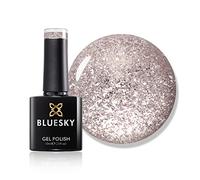 Bluesky Gel Nail Polish 10ml, Crystal Clear - Platinum 08, Silver | Icy sparkle suspended in a sheer base, so it works alone or layered over colour. Holds high shine 21 days.