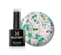 Bluesky Gel Nail Polish 10ml, Emerald Shimmer - SPZ09, Green Glitter | Jewel-cut flecks that catch every light for a rich, festive manicure. Holds three weeks, then soaks off with acetone.