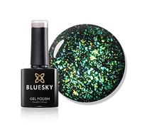 Bluesky Gel Nail Polish 10ml, Extraterrestrial - Galaxy 03, Glitter | An iridescent overlay for a dark base that shifts colour as your hand moves. Cures to a high shine in 60 seconds.
