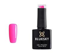 Bluesky Gel Nail Polish 10ml, Fresh Neon - Neon21, Pink | A fluorescent rose that glows in sunlight, thin to apply but opaque in two coats. Removes in minutes with acetone.