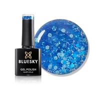 Bluesky Gel Nail Polish 10ml, Glitter Neon 03, Blue Glitter Gel Nail Polish for 21 Day Manicure, Professional, Salon & Home Use, Requires Curing Under LED UV Nail Lamp