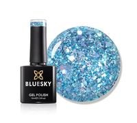 Bluesky Gel Nail Polish 10ml, Ice Queen Energy - Sparkle 03, Blue Glitter Gel Nail Polish for 21 Day Manicure, Requires Curing Under LED UV Nail Lamp
