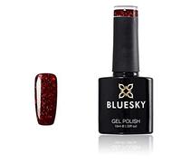 Bluesky Gel Nail Polish 10ml, Kiss Me Slow - BLZ33, Dark Red Glitter | Ruby sparkle over a deep wine base, the sort of finish that reads plain from a distance and rich up close.