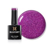 Bluesky Gel Nail Polish 10ml, Sparkle Neon 05, Purple Glitter | Vivid violet shot through with fine shimmer for a bold night-out set that holds its gloss for three weeks.
