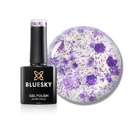 Bluesky Gel Nail Polish 10ml, Violet Sky - SPZ04, Purple Glitter | Soft lilac shimmer with a twilight cast, flattering under evening light. Chip-resistant high-gloss for 21 days.