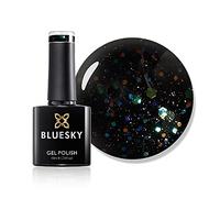 Bluesky Gel Nail Polish, Black With Rainbow Lt123, Black, Dark, Glitter, Long Lasting, Chip Resistant, 10 ml (Requires Drying Under UV LED Lamp)