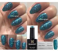 Bluesky Gel Nail Polish BLUE GLITTER Turquoise TEAL Blue Green Multi Glitter BLZ10 UV LED Soak Off 10ml Christmas (Requires Drying under UV/LED Lamp)
