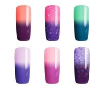 BLUESKY GEL NAIL POLISH CHAMELEON LIGHT COLOR CHANGING UV/LED SOAK OFF SET OF 6 X 10ML GELS LC01-LC06 (Requires UV/LED Lamp to Dry)
