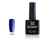 Bluesky Gel Nail Polish, Crystal Royal Sparkly Sj15, Dark Blue Glitter, Long Lasting, Chip Resistant, 10 ml (Requires Curing Under UV LED Lamp)