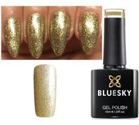 Bluesky GEL NAIL POLISH GOLD GLITTER SPARKLE, GOOD AS GOLD, Christmas PLATINUM 02 UV LED Soak Off 10ml