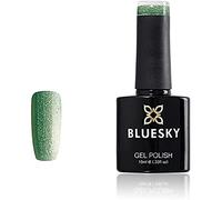 BLUESKY Gel Nail Polish, Green, Crystal Sage, Shimmery, Chip Resistant, 10 ml (Requires Curing Under UV LED Lamp)