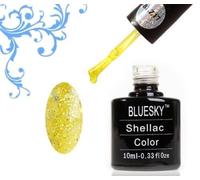 Bluesky Gel Nail Polish, Hit The Beach Blz17, Gold Glitter, Long Lasting, Chip Resistant, 10 ml (Requires Curing Under UV LED Lamp)
