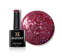 Bluesky Gel Nail Polish, Merlot Red Blz12, Dark, Glitter, Merlot, Red, Long Lasting, Chip Resistant, 10 ml (Requires Drying Under UV LED Lamp)