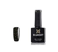 Bluesky Gel Nail Polish, Midnight Sky Blz57, Dark grey with multicoloured glitter, Long Lasting, Chip Resistant, 10 ml (Requires Curing Under UV LED Lamp)