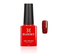 Bluesky Gel Nail Polish Mini 5ml, Red Million - S11N, Glitter | Deep scarlet sparkle in a clear base, so it covers in two coats with no colour underneath. Made for New Year nights.