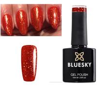 Bluesky GEL NAIL POLISH Orange Burnt Orange Gold Multi Fine Glitter Sparkle VIP15 Nail UV LED Soak Off 10ml (Requires LED/UV Lamp to Dry)
