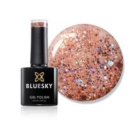 Bluesky Gel Nail Polish, Pinch Of Peach Blz43, Chunky Glitter, Light, Peach, Pink, Long Lasting, Chip Resistant, 10 ml (Requires Drying Under UV LED