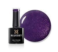 Bluesky Gel Nail Polish, Plum Shine A003, Dark, Glitter, Plum, Purple, Long Lasting, Chip Resistant, 10 ml (Requires Drying Under UV LED Lamp)