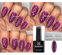 Bluesky Gel Nail Polish Santa Lavender Lavender Deep Pink Purple Multi Colours Glitter UV LED Soak Off Christmas Color (Requires Drying under UV/LED Lamp)
