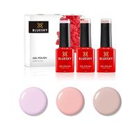 Bluesky Gel Nail Polish Set 3 x 5ml, Natural Nudes, 80504 ND20 A095 | A dusty rose, a muted stone pink and a soft peach, three understated shades that flatter short and bare nails.