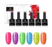 BLUESKY Gel Nail Polish Set, Complete Smoothie Collection, 6 x 10 ml, Pink, Yellow, Blue, Purple, Green, Orange, Coral (Requires Curing Under UV/LED Lamp)