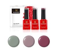 Bluesky Gel Nail Polish Set, Fall Essentials, Sage Scarf 80570, Field Fox 80594, Marsala KA4036, 3 x 5 ml, Green, Dark Pink (Requires Curing Under UV or LED Lamp)