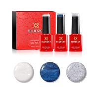 Bluesky Gel Nail Polish Set, Let it Snow - 3 x 5 ml gel nail polishes - Blue, White, Silver, Glitter
