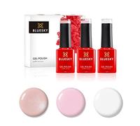 Bluesky Gel Nail Polish Set, Naked Nudes, Misty D275, Winter Glow 80611, Bare Lingerie 80564, 3 x 5 ml,White, Cream, Pastel, Pink (Requires Curing Under UV or LED Lamp)
