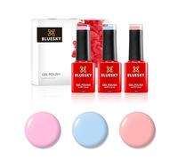 Bluesky Gel Nail Polish Set, Pastel Neon Collection, Strawberry Cream PN01, Blueberry Dream PN03, Peach Passion PN06 3 x 5 ml, Pink, Purple, Peach, Blue (Requires Curing Under UV/LED Lamp)