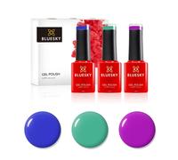 Bluesky Gel Nail Polish Set, Percipitation Dc112, Blue Eyeshadow 80639, Purple Pleasure Neon28, Green, Turquoise, Rainbow Unicorn, 3 x 5 ml (Requires
