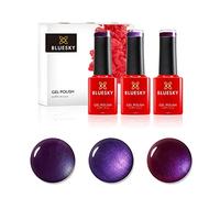 Bluesky Gel Nail Polish Set, Purples, Purple Grape 80551, Lilac Sparkle A064, Violette Sparkle 80543, 3 x 5 ml, (Requires Curing Under UV or LED Lamp)