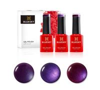 Bluesky Gel Nail Polish Set, Purples, Purple Grape 80551, Lilac Sparkle A064, Violette Sparkle 80543, 3 x 5 ml, (Requires Curing Under UV or LED Lamp)