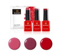 Bluesky Gel Nail Polish Set, Reds, Pillar Box Red D160, Tropix 80505, Decadence 80525, 3 x 5 ml, (Requires Curing Under UV or LED Lamp)