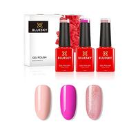 Bluesky Gel Nail Polish Set, Summer Party, Pink Martini SS2014, Beach Party SS2024, Lolita SS2018. 3 x 5 ml Pink, Coral, Pastel (Requires Curing Under UV LED lamp)
