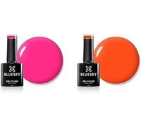 Bluesky Gel Nail Polish, Shocking Pink Neon12, 10 mlBright, Bright Pink, Neon, Pink and Orange Zest Neon05, Neon, Orange, Long Lasting, Chip Resistant, 10 ml (Requires Drying Under UV LED Lamp)
