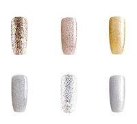 Bluesky Gel Nail Polish, Silver And Gold Set, Silver, Gold, Glitter, Shimmer (Requires Curing Under Uv/Led Lamp), 10 ml