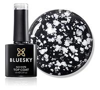 BLUESKY Gel Nail Polish, Snowflake Top Coat - Shiny, Snow White. Clear No-wipe top coat with snowflake effect, 10ml (Requires curing under UV/LED Lamp)