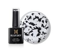 Bluesky Gel Nail Polish, Speckled Egg Shell Effect Clear No Wipe Top Coat, 10ml, Glossy Finish, Clear With Black Pieces (Requires Curing Under Uv/Led Lamp)