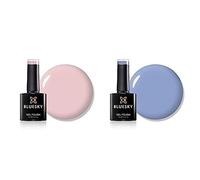 Bluesky Gel Nail Polish, Spring 2022, Hands Up At Me SS2207, Blue Grey, and Spring 2022, All About Me! SS2204, Pastel Pink, Long Lasting, Chip Resistant, 10ml (Requires Drying Under UV or LED Lamp)