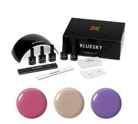 BLUESKY Gel Nail Polish Starter Kit - Spring, with Professional 24W UV LED Lamp Dryer, 3 x 10ml Polishes, Cleanser Wipes, Top and Base Coat, File Buffer, Pack Of 1