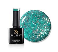 Bluesky Gel Nail Polish, Teal Blue Green Blz10, Blue, Chunky Glitter, Dark, Teal, Long Lasting, Chip Resistant, 10 ml (Requires Drying Under UV LED Lamp)