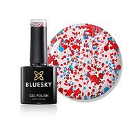 Bluesky Gel Nail Polish, United Blingdom - Jubilee Celebration Colours - Blue, Red, Glitter, 10 ml Long Lasting, Chip Resistant, 10 ml (Requires Drying Under UV LED Lamp)