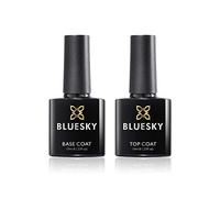 Bluesky Gel Nail Polishes Base and Gel Top Coat, Soak Off LED UV Gel Nail Polish Set, Long Lasting Shiny High Gloss Finish Clear, 2 x 10ml Bottles