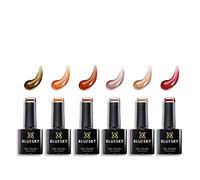 Bluesky Gel Nail Polishes, Lucky Set 3, 6 x 10ml, Nude, Brown, Red (Requires Curing Under LED/UV Nail Lamp)