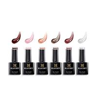 Bluesky Gel Nail Polishes, Lucky Set 9, 6 x 10ml, Nude, White, Brown (Requires Curing Under LED/UV Nail Lamp)