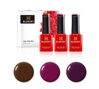 Bluesky Gel Nail Polishes, Winter Warmers, 80557 80538 CS63, 3 x 5ml | Deep plum, red and brown in small bottles, right for a stocking or for testing rich cold-weather tones before you commit.
